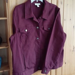 Appleseed's brand Burgundy jacket. Fall color, denim style, Size XL.